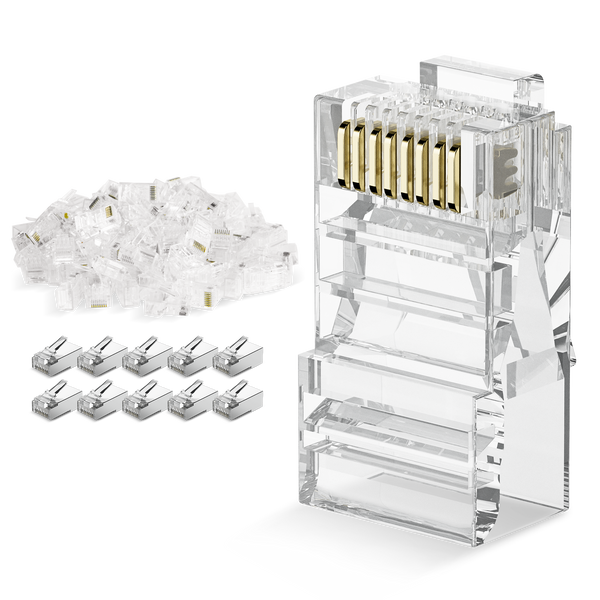 DARKROCK 110-Pack Cat6 RJ45 Connectors - 24-26AWG Ethernet Cable Ends