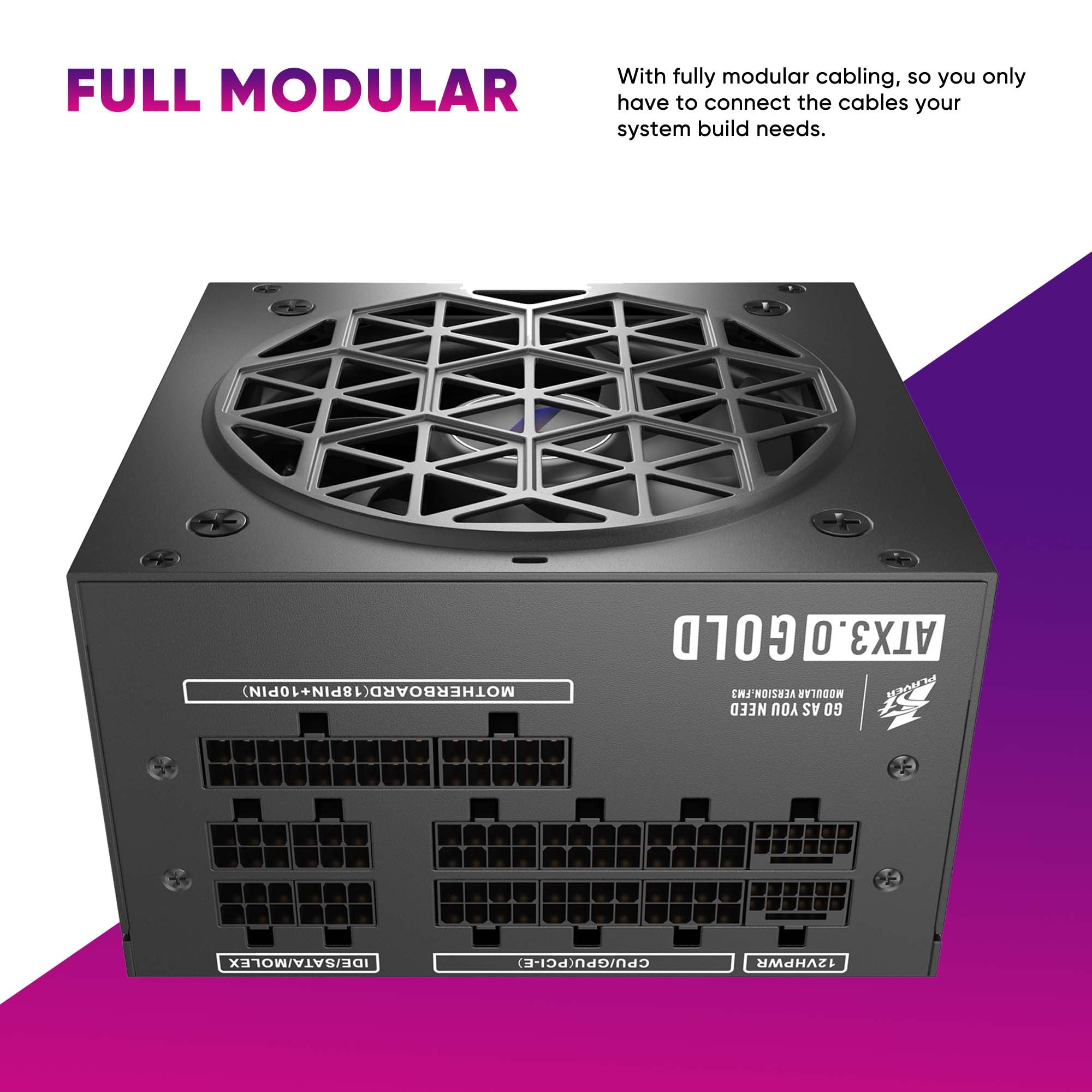 1ST PLAYER NDGP 750W Black Power Supply, 80 Plus Gold Full Modular, ATX 3.0 Ready Dual PCIE 5.0