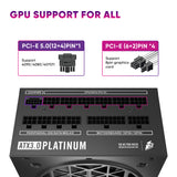 1ST PLAYER NDGP 1000W Black Power Supply, 80 Plus Platinum Full Modular, ATX 3.0 Ready Dual PCIE 5.0