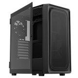 DARKROCK EC2 Black ATX Mid Tower PC Case, Type-C Ready, Supports 40 Graphics Cards, Tempered Glass Side Panel, Supports up to 8 x 120mm Cooling Fans & 1 x 360mm Radiator, 1 x Pre-Installed Fan.