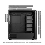 DARKROCK Classico Storage Master Case ATX Computer Case Mid Tower with 4x120mm Fans, USB 3.0 Ready 4 Detachable Hard Drive Cages 360mm Supported on Top & Front Radiator GPU Vertically Mounting Black