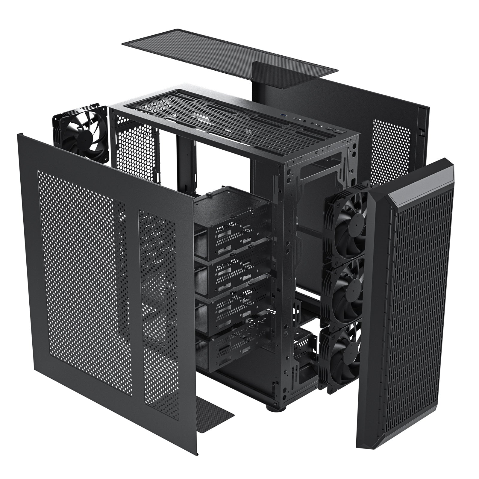 File Master Case DARKROCK Classico Storage Master Case ATX Computer Case Mid Tower with ...