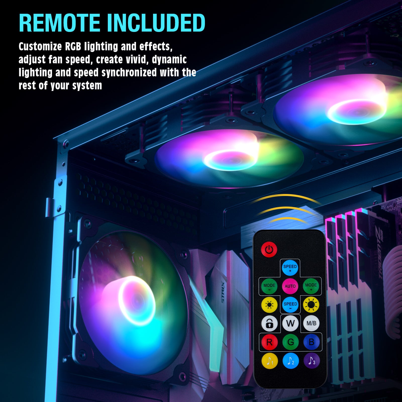 Collapsing Fan Vetroo ARGB Case Fans, 120mm ARGB & PWM Cooling Fan – darkflashus