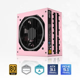 Vetroo 1000W Black Power Supply ATX 3.0 Ready Dual PCIe 5.0, 80 Plus Gold Full Modular