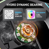 DARKROCK R140 140mm Reverse Blade Infinity Mirror Design Case Fan