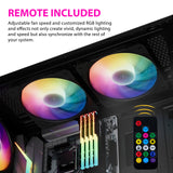 Vetroo SA-140 140mm Addressable RGB & PWM Motherboard Sync Computer PC Cooling Fans with Controller Low Noise High Performance 4-Pin 1200 RPM Hydraulic Bearing