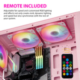 Vetroo SA-140 140mm Addressable RGB & PWM Motherboard Sync Computer PC Cooling Fans with Controller Low Noise High Performance 4-Pin 1200 RPM Hydraulic Bearing