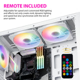 Vetroo SA-140 140mm Addressable RGB & PWM Motherboard Sync Computer PC Cooling Fans with Controller Low Noise High Performance 4-Pin 1200 RPM Hydraulic Bearing