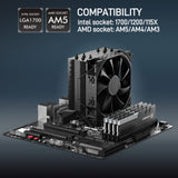 Darkrock PX4 Air CPU Cooler, 4 Heatpipes, PWM Fan, Quiet