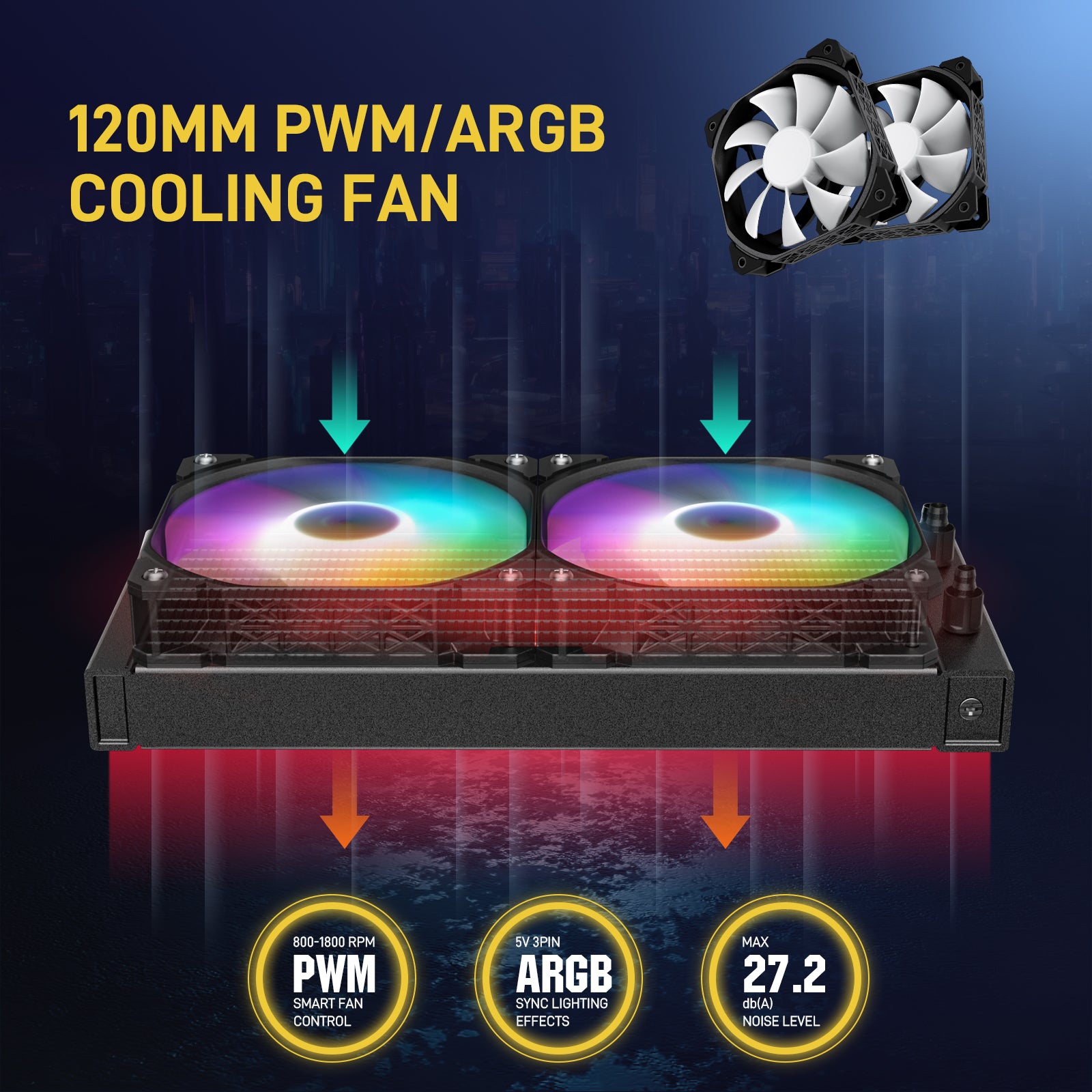 DARKROCK D240 CPU Liquid Cooler with 240 mm Radiator - Black – darkflashus