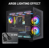 DARKROCK R140 140mm Reverse Blade Infinity Mirror Design Case Fan