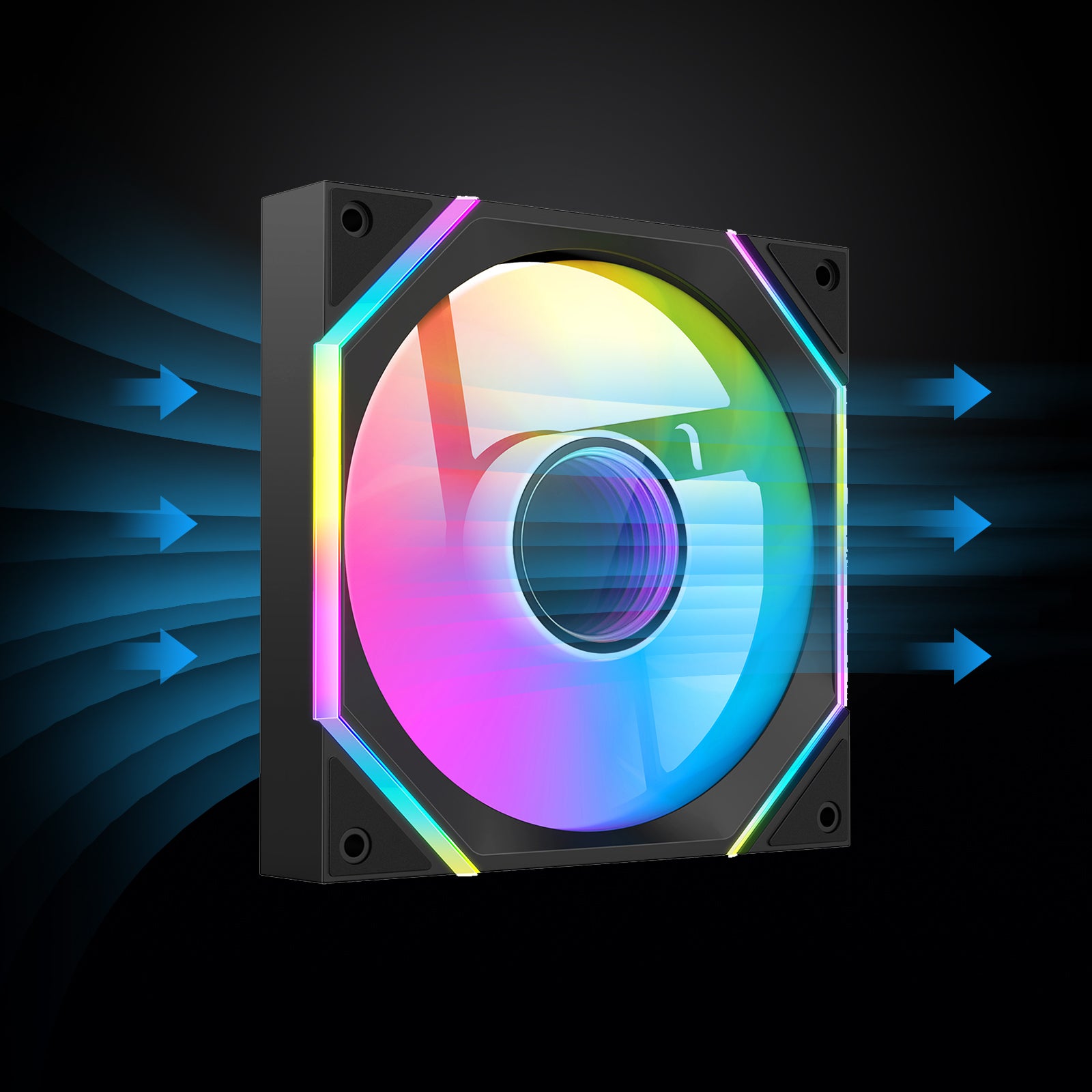 Darkrock R140 DARKROCK R140 140mm Reverse Blade Infinity Mirror Design Case Fan ...