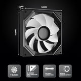 DARKROCK R140 140mm Reverse Blade Infinity Mirror Design Case Fan