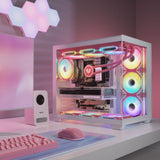 Vetroo Pink LF120 120mm ARGB Case Fan with Infinite Mirror Design & PWM Smart Control, Fluid Dynamic Bearing, Nine Blades Design & 8 Rubber Pads for Low-Noise Operation