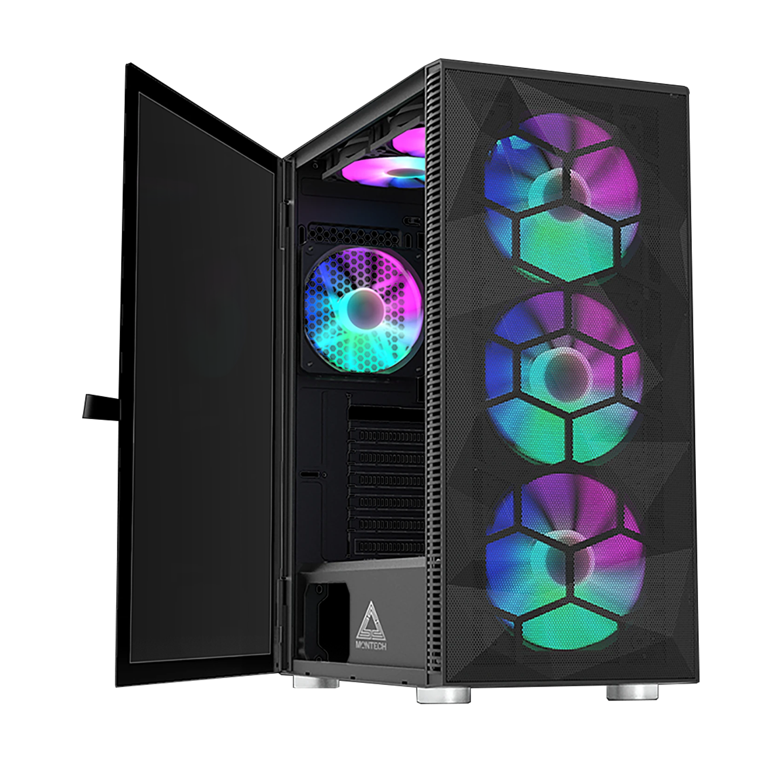 TECWARE Quad RGB TG ATX/ITX Gaing & B2B Cube Chasis negro con 1 PW de 200 y 1 PW de 120 TECWARE Quad RGB TG ATX/ITX Gaing & B2B Cube Chasis negro con 1 PW de 200 y 1 PW de 120