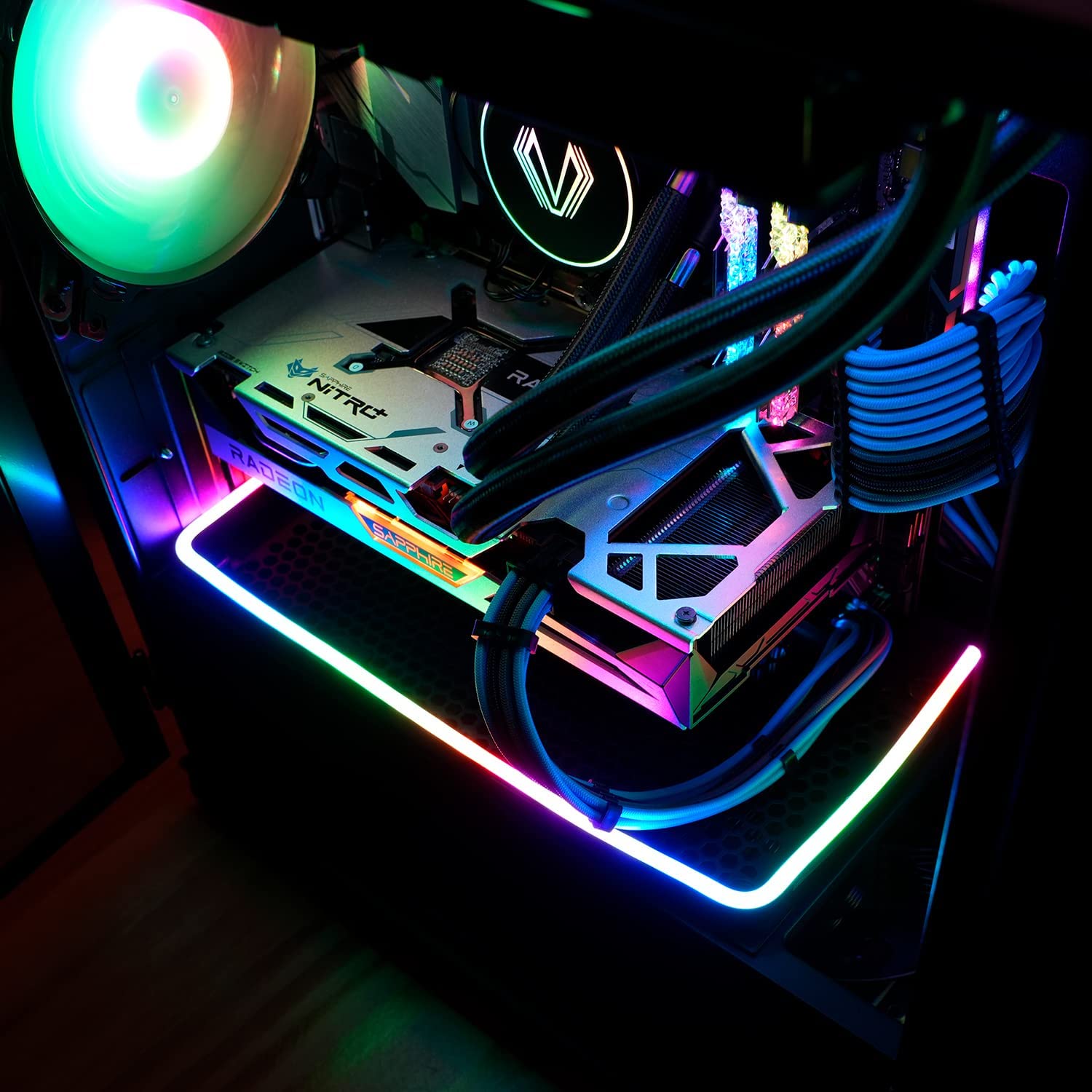 Computer Strip Examples Vetroo Magnetic LED Strips for PC, 21.7 inches 5V 3PIN Addressable RGB ...