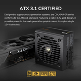 COUGAR GR750W Power Supply - 80 Plus Gold Certified, ATX 3.1 & PCIe 5.1 Ready