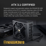 COUGAR GR1000W Power Supply - 80 Plus Gold Certified, ATX 3.1 & PCIe 5.1 Ready