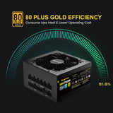 750W PCIe 5.0 Full Modular 80 Plus Gold PSU ATX 3.0 Gaming Power Supply