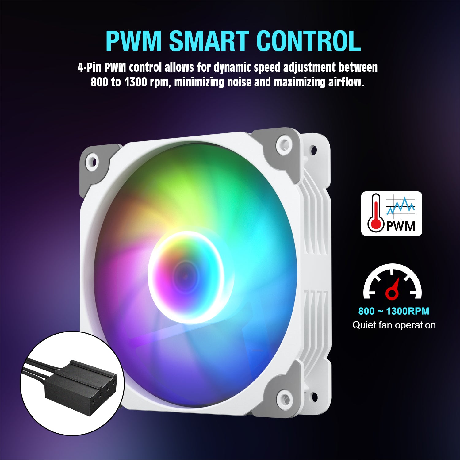 Collapsing Fan Vetroo ARGB Case Fans, 120mm ARGB & PWM Cooling Fan – darkflashus