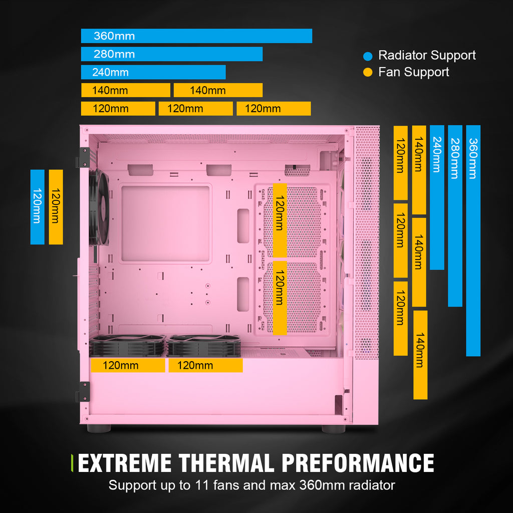 AL600 ATX Gaming PC Case, with 6 Fans – darkflashus