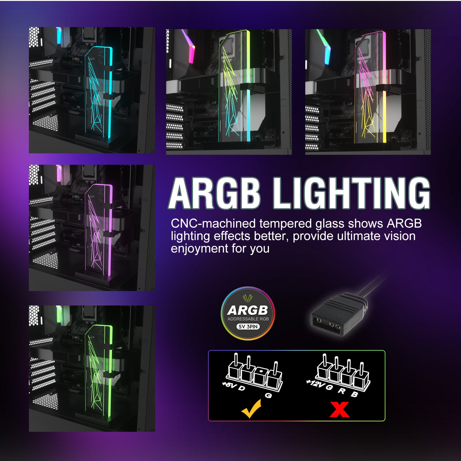 Gpu Glass Vetroo V2 ARGB Tempered Glass GPU Support Bracket – darkflashus